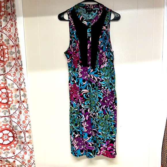 NWT Nicole Miller Floral Colorful sleeveless Dress - Picture 1 of 9